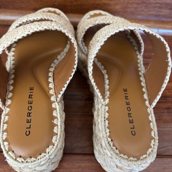 Clergerie Arlene 2 Raffia Platform Slide Sandals - Picture 5 of 10
